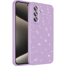 Galaxy A36 Kılıf Kamera Korumalı Simli Lüks Sbt Koton Kapak - Lila