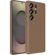 Galaxy S25 Ultra Kılıf Kamera Korumalı Kartlık Hazneli Sbt Vitra Kapak - Kahverengi