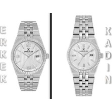 Daniel Klein Orijinal Çift,sevgili,eş,kadın/erkek Gümüş Renk Çelik Hediye Paketli Takım Kol Saati 3 Atm Özel Seri