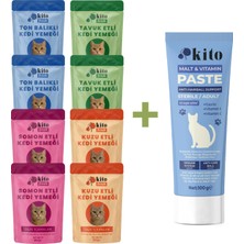 Kito Kediler Için Tüy Yumağı Önleyici Malt 100G + Kito Fresh %100 Taze Içerikli Mama Tanışma Paketi