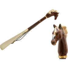 Pasotti Kahverengi At Ayakkabı Çekeceği 50 cm Emaye Pirinç Sap - Ahşap Gövde, Abs Uç