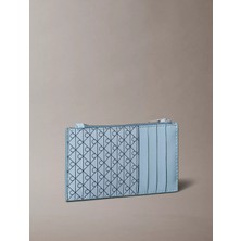 Calvin Klein Kadın Ck Desenli Fermuar Kapama Çoklu Kart Bölmeli Mavi Cüzdan LV04F1084G-2XE
