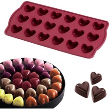 PremiumPort Çok Amaçlı Pratik Silikon Kalıp, Kalp, Çikolata, Mum ve Sabun Için