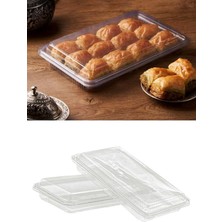 PremiumPort Sızdırmaz Plastik Baklava Saklama Kutusu 500CC 25'li Set