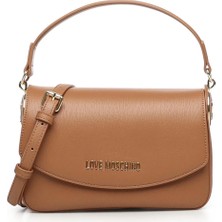 Love Moschino Kadın Deri Metal Toka Kapamalı Ayarlanabilir Kayış Kahverengi Omuz Çantası JC4372PP0NKF0-200