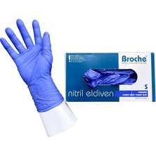 Broche Tek Kullanımlık Pudrasız Nitril Eldiven S Beden Kobalt Mavi 100'LÜ