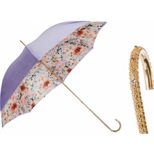 Pasotti Fiori Di Campo Şemsiye, Çift Kumaş Manuel Açma - %100 Polyester - Işlemeli Pirinç Sap Uzunluk: 93 cm - Çap: 102 cm