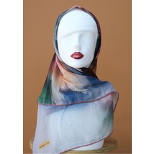 Sinem Monalisa El Dikişli Digital Soft Pamuk Eşarp Pembe