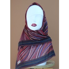 Sinem Monalisa El Dikişli Soft Pamuk Eşarp Bordo