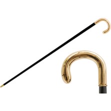 Pasotti Lüks Altın Baston 92 cm Yaldızlı Reçine Sap - Ahşap Gövde, Kauçuklu Pirinç Uç