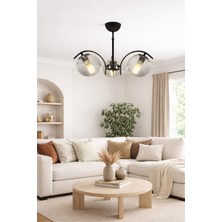 Esslight Nil 3 Lü Plafonyer Füme Glop Camlı Salon Mutfak Yatak Odası Avize