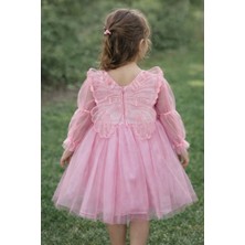 Bes Trend Kız Çocuk Melek Kanatlı Özel Gün Party Elbise 1-5 Yaş