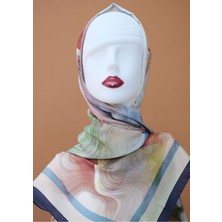 Sinem Picasso Digital Relax Soft Şal Lacivert