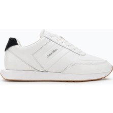 Calvin Klein Erkek Deri Rahat Taban Yuvarlak Burun Calvin Yazı Detay Beyaz Sneaker YM0YM01381-01W