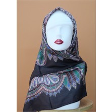 Sinem Monalisa Digital Dubai Kaşmir Eşarp Siyah