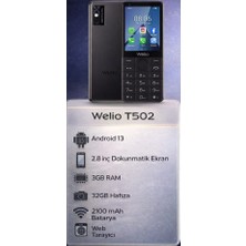 Welio Wkey T502 Dokunmatik Android Tuşlu Kameralı Asker/yaşlı Cep Telefonu