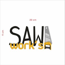Pi Dekorasyon Saw Works Araç Yazısı Sticker
