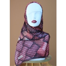 Sinem Picasso El Dikişli Hibrit Digital Kristal Eşarp Kırmızı