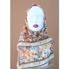 Sinem Monalisa El Dikişli Soft Pamuk Eşarp Kahverengi