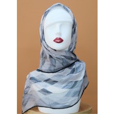 Sinem Monalisa Eldikişli Digital Bambu Eşarp Siyah-Gri