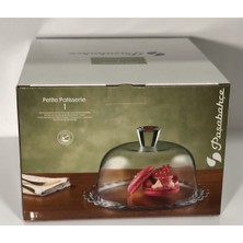 Teknotrust Cam Kapaklı Patisserie Kek Sunum Tabağı, Şık ve Kullanışlı Tasarım