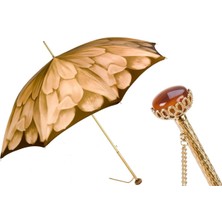 Pasotti Lüks Dahlia Şemsiyesi Otomatik Açma - %100 Polyester - Işlemeli Pirinç Sap Uzunluk: 93 cm - Çap: 102 cm