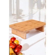 PremiumPort Ayaklı Bambu Dikdörtgen Kesim Tahtası, Çok Amaçlı ve Şık Kullanım