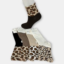 Anemon Socks Pamuklu Bayan Leopar Desenli Çorap 12 Çift