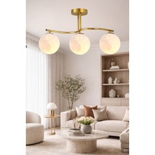 Esslight Maral 3 Lü Eskitme 3 Boyutlu Başlık Salon Mutfak Yatak Odası Avize