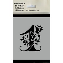 Mood Stencil Stencil Rakam Boyama Şablonu X049-SAYI Rakam Yüksekliği 15 cm
