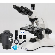 Ece Opto-Edu Dijital Mikroskop Trinoküler 2000X Büyütmeli Biyoloji Mikroskobu ve HDMI USB Bağlantılı Mikroskop Kamerası Alüminyum Bavulda