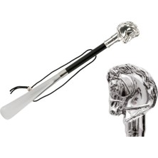 Pasotti Gümüş At Ayakkabı Çekeceği 50 cm Metal Sap - Ahşap Gövde, Abs Uç
