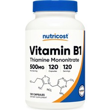 Nutricost Vitamin B1 (Özelsporcugıdaların'dan !!) (Thiamine) 500MG, 120 Capsul.abd Menşei.