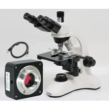 Ece Opto-Edu Dijital Mikroskop Trinoküler 2000X Büyütmeli Biyoloji Mikroskobu ve 8.0mp Mikroskop Kamerası USB Bağlantılı Alüminyum Bavulda