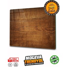 PremiumPort Antibakteriyel Cam Kesme ve Sunum Tablası, Ahşap Görünüm, 20X30CM