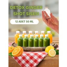 PremiumPort 12'li Cam Ginger Shot Şişeleri, Sızdırmaz, Çok Amaçlı, 50ML