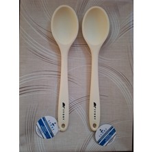 PremiumPort Iki Adet Büyük Silikon Yanmaz ve Yapışmaz Kaşık, 27.5 cm