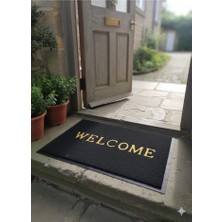 abnturk 57x38cmKapı Önü Paspas Siyah Welcome Yazılı RENK GARANTİSİ YOK SİYAH BİTTİ