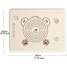 PremiumPort Profesyonel Krem Rengi Silikon Hamur Açma Matı 50X70 Cm, Dayanıklı ve Kullanışlı