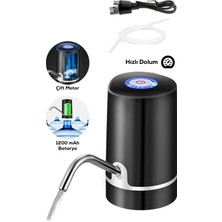 Saravita Çift Motorlu Şarjlı Damacana Su Pompası Type-C 1200MAH Otomatik Elektrikli Su Pompası