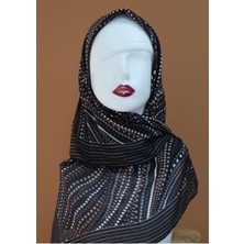 Sinem Monalisa El Dikişli Soft Pamuk Eşarp Siyah