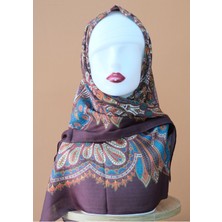 Sinem Monalisa Digital Dubai Kaşmir Eşarp Bordo