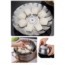 PremiumPort Katlanabilir Paslanmaz Çelik Gıda Sepeti, Sebze ve Bulaşık Buharlı Pişirici