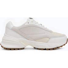 Calvin Klein Erkek %100 Deri Rahat Taban Ck Logolu Bej Sneaker YM0YM01289-0GB