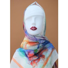 Sinem Picasso Digital Relax Soft Şal Krem