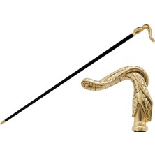 Pasotti Altın Yılan Bastonu 92 cm Metal Sap - Ahşap Gövde, Kauçuklu Pirinç Uç