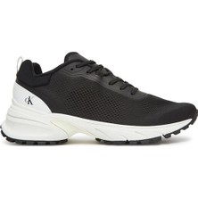 Calvin Klein Erkek Orta Kalın Fileli Kumaş Yuvarlak Burun Rahat Taban Siyah Sneaker YM0YM01284-0GM