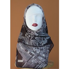 Sinem Monalisa El Dikişli Dijital Bambu Eşarp Siyah