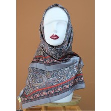 Sinem Picasso Hibrit Dijital Kristal Eşarp Gri