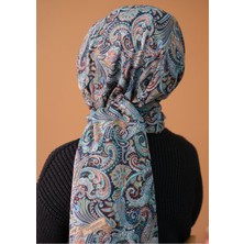 Sinem Picasso Hibrit Digital Fresh Şal Turkuaz